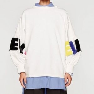 ZARA NWT BELIEVE CREWNECK SWEATSHIRT BRIGHT COLORS XL/XXL WOMEN PLUS LARGE